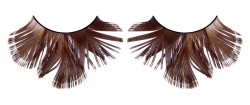 Тёмные коричневые ресницы-перья