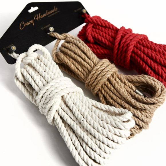 Набор из 3 разноцветных веревок для шибари Набор из 3 разноцветных веревок для шибари