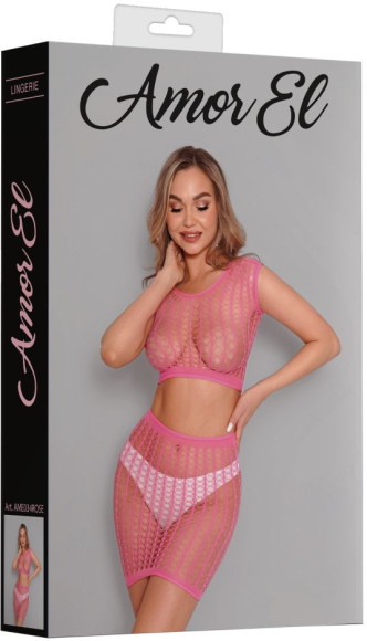 Яркий сетчатый комплект: топ и юбка Яркий сетчатый комплект: топ и юбка