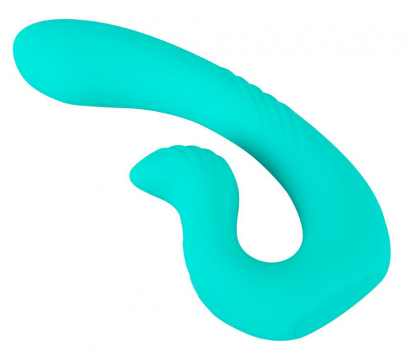 Бирюзовый вибратор NAIRA Dual Heads Vibrator - 17,5 см. Бирюзовый вибратор NAIRA Dual Heads Vibrator - 17,5 см.
