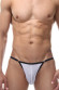 Белые сексуальные трусы-танга с контрастной отделкой Белые сексуальные трусы-танга с контрастной отделкой