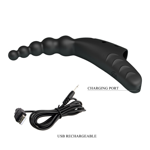 Черный вибратор на палец Jordin - 12,2 см. Черный вибратор на палец Jordin - 12,2 см.