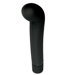 Чёрный вибростимулятор для G-точки G-PLEASURE STYM SILICONE - 12,5 см.