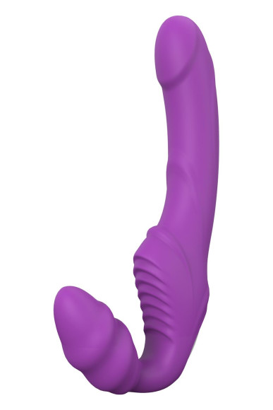 Фиолетовый безремневой вибрострапон DOUBLE DIPPER Фиолетовый безремневой вибрострапон DOUBLE DIPPER