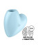 Голубой вибромассажер Cutie Heart с вакуум-волновой стимуляцией