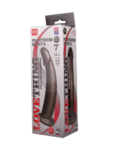 Чёрная насадка на пояс харнесс PLATINUM BENT 3 - 20 см. Чёрная насадка на пояс харнесс PLATINUM BENT 3 - 20 см.