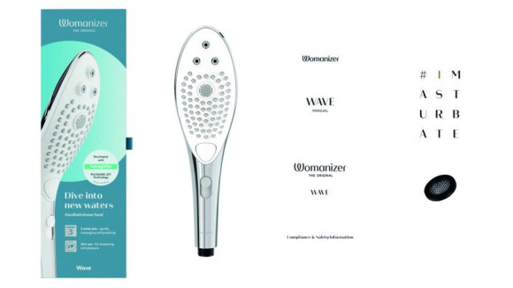 Серебристая насадка для душа Womanizer Wave Серебристая насадка для душа Womanizer Wave