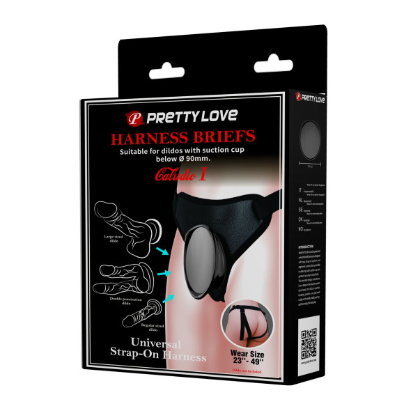 Черные трусики харнесс с платформой Caludio I Черные трусики харнесс с платформой Caludio I