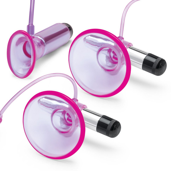 Фиолетовая вибропомпа для клитора и сосков Vibrating Nipple Suckers with Clitoral Pump and Quick Release Фиолетовая вибропомпа для клитора и сосков Vibrating Nipple Suckers with Clitoral Pump and Quick Release