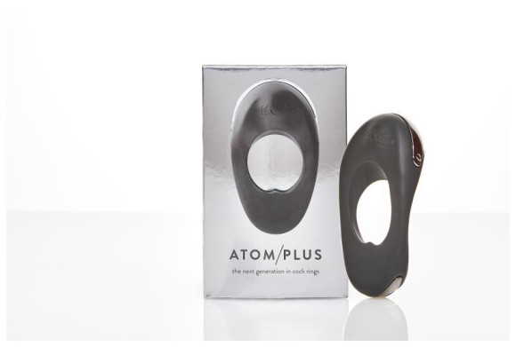 Черное эрекционное виброкольцо с двумя виброэлементами ATOM PLUS Черное эрекционное виброкольцо с двумя виброэлементами ATOM PLUS