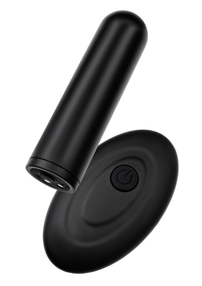 Черная перезаряжаемая вибропуля с пультом ДУ RealStick CALIBER Черная перезаряжаемая вибропуля с пультом ДУ RealStick CALIBER