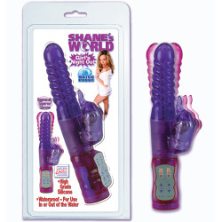Фиолетовый хай-тек вибромассажёр SHANES WORLD - 17,5 см.