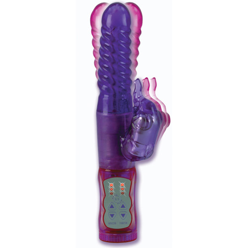 Фиолетовый хай-тек вибромассажёр SHANES WORLD - 17,5 см.