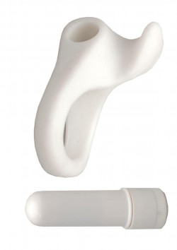 Белое виброкольцо Throb 