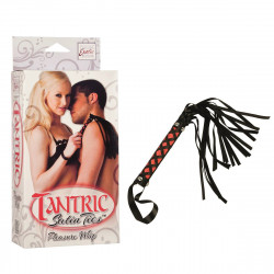 Чёрная плеть с атласной рукоятью TANTRIC