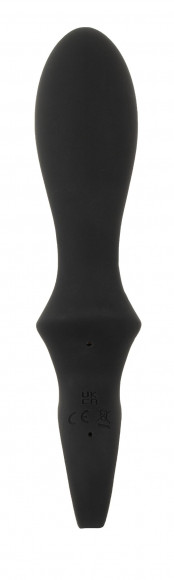 Черный вибратор для точки G с функцией расширения - 18,1 см.