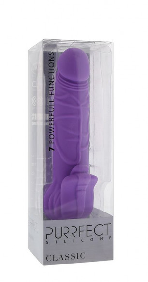 Фиолетовый вибратор с лепестками в основании PURRFECT SILICONE CLASSIC 7INCH PURPLE - 18 см. Фиолетовый вибратор с лепестками в основании PURRFECT SILICONE CLASSIC 7INCH PURPLE - 18 см.