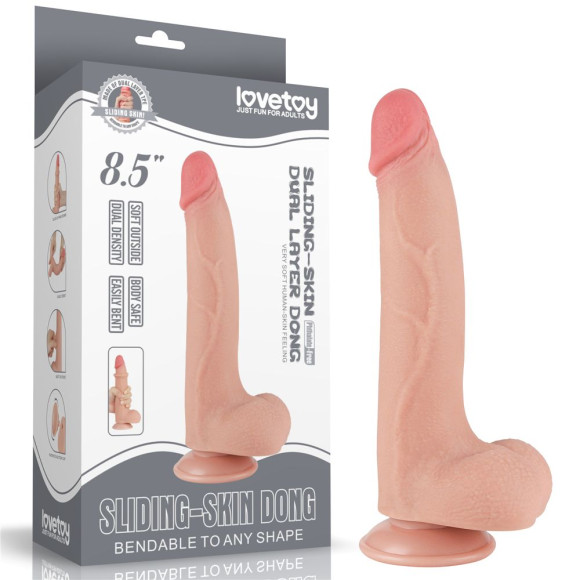 Телесный фаллоимитатор 8.5 Sliding Skin Dual Layer Dong - 20 см. Телесный фаллоимитатор 8.5 Sliding Skin Dual Layer Dong - 20 см.