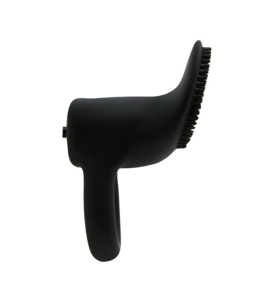 Чёрное эрекционное виброкольцо со стимулятором клитора Cobra Чёрное эрекционное виброкольцо со стимулятором клитора Cobra