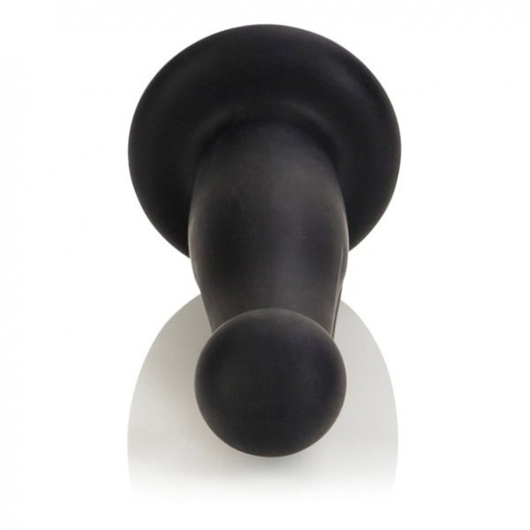 Чёрный фаллоимитатор для страпона Silicone Love Rider G-Kiss Probes - 16 см.