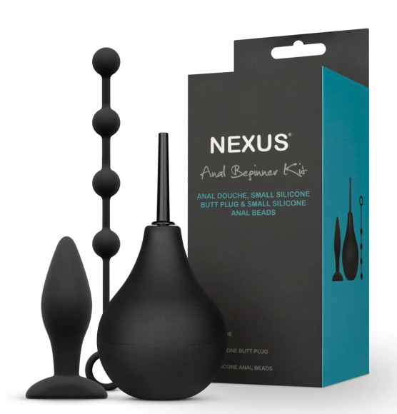 Анальный набор Nexus Anal Beginner Kit: пробка, душ и шарики Анальный набор Nexus Anal Beginner Kit: пробка, душ и шарики