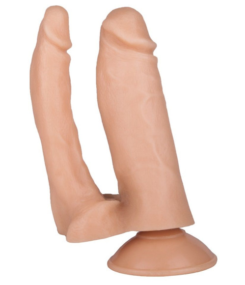 Двойной фаллоимитатор на присоске №8 - 13,5 см. Двойной фаллоимитатор на присоске №8 - 13,5 см.