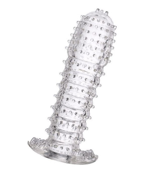 Гелевая прозрачная насадка c шипами - 12 см. Гелевая прозрачная насадка c шипами - 12 см.