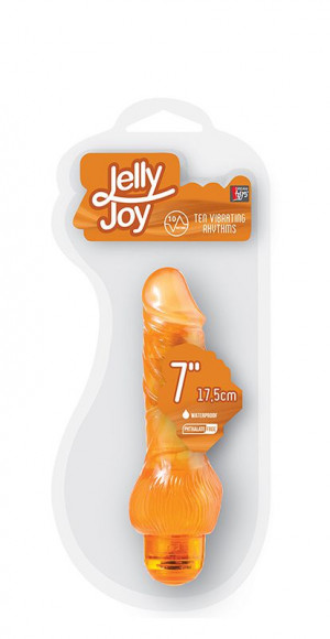 Оранжевый вибратор-реалистик JELLY JOY 7INCH 10 RHYTHMS ORANGE - 17,5 см. Оранжевый вибратор-реалистик JELLY JOY 7INCH 10 RHYTHMS ORANGE - 17,5 см.