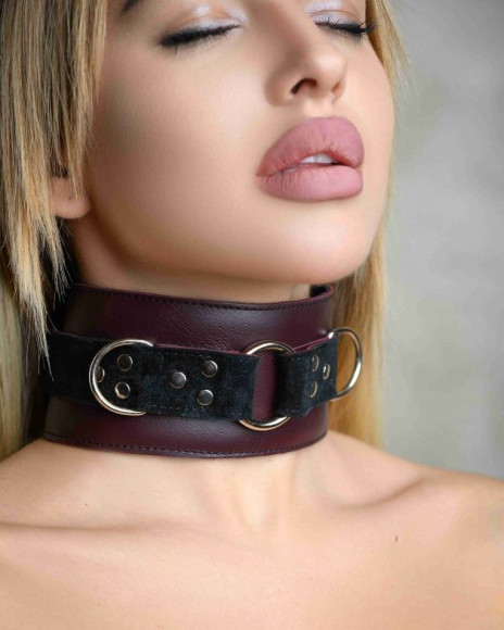 Бордовый ошейник Maroon Collar On The Strap Бордовый ошейник Maroon Collar On The Strap