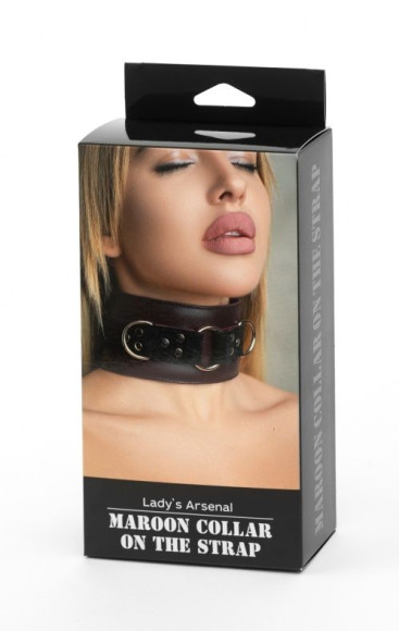 Бордовый ошейник Maroon Collar On The Strap Бордовый ошейник Maroon Collar On The Strap