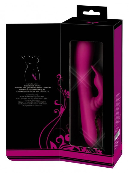 Фиолетовый вибратор 3 Function Vibrator с вращением бусин - 23 см.