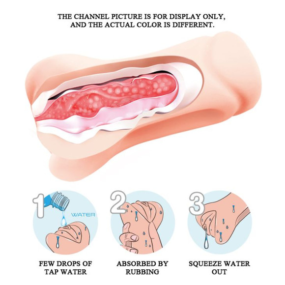 Телесный мастурбатор-вагина с эффектом смазки Телесный мастурбатор-вагина с эффектом смазки