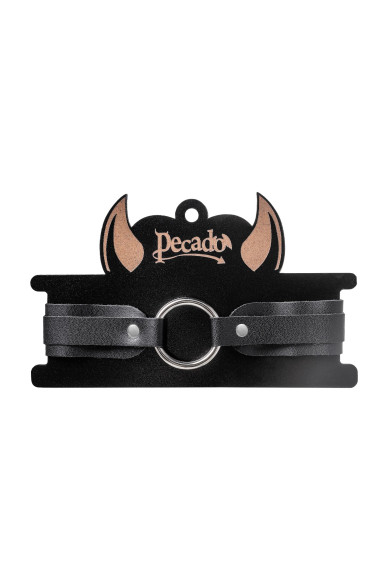 Черный кожаный чокер-ошейник со скруглёнными углами Черный кожаный чокер-ошейник со скруглёнными углами