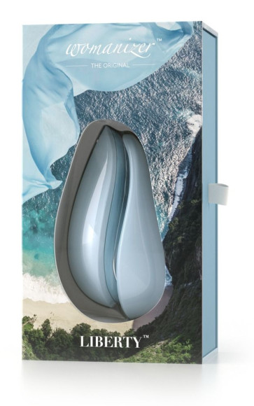 Голубой бесконтактный клиторальный стимулятор Womanizer Liberty Голубой бесконтактный клиторальный стимулятор Womanizer Liberty