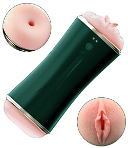 Двусторонний мастурбатор с вибрацией - вагина и анус Двусторонний мастурбатор с вибрацией - вагина и анус