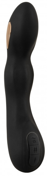 Черный вибратор-электростимулятор для точки G - 20,2 см.