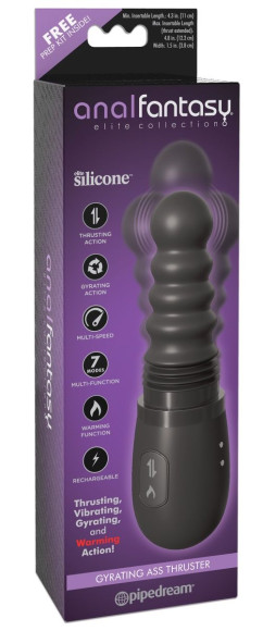 Черный анальный вибратор Gyrating Ass Thruster Черный анальный вибратор Gyrating Ass Thruster