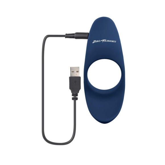 Синее эрекционное виброкольцо Cup ’Em