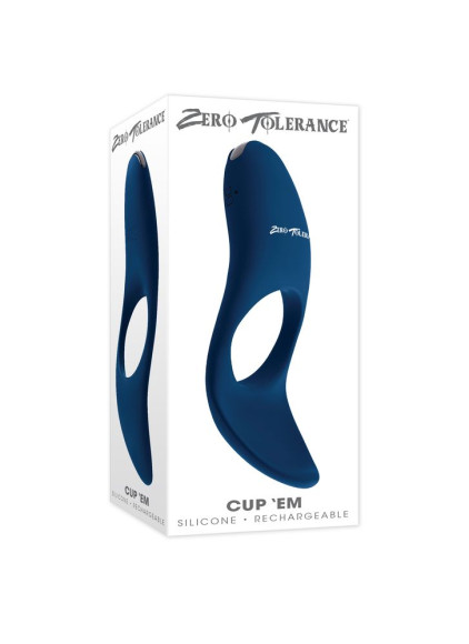 Синее эрекционное виброкольцо Cup ’Em