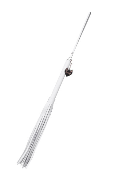 Белая кожаная плеть - 50 см.