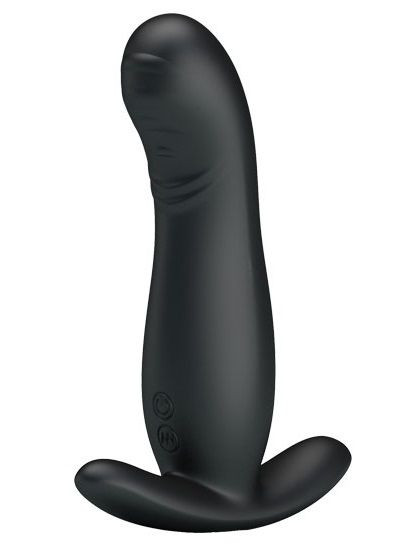 Черный вибростимулятор простаты с имитацией движения пальчика Черный вибростимулятор простаты с имитацией движения пальчика