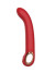 Красный силиконовый вибратор с загнутым кончиком - 22,1 см.