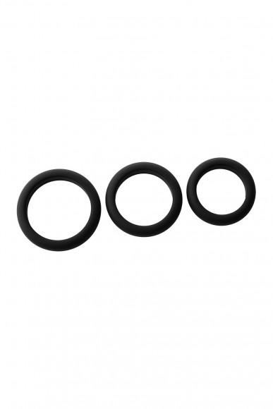 Набор из 3 черных эрекционных колец Smooth Silicone Cockring Pack Набор из 3 черных эрекционных колец Smooth Silicone Cockring Pack