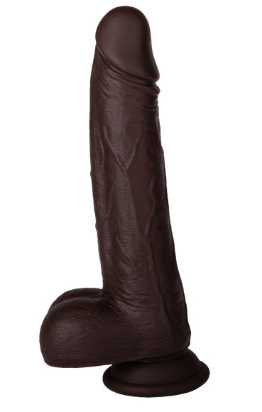 Темнокожий реалистичный вибромассажёр с нагревом, вращением, возвратно-поступательными движениями и пультом ДУ - 22 см. Темнокожий реалистичный вибромассажёр с нагревом, вращением, возвратно-поступательными движениями и пультом ДУ - 22 см.