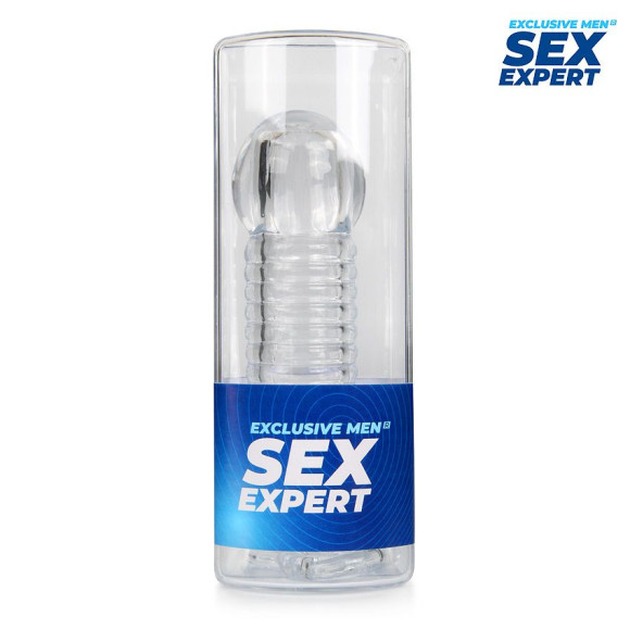 Прозрачная рельефная насадка-реалистик с петлей для мошонки - 13,5 см. Прозрачная рельефная насадка-реалистик с петлей для мошонки - 13,5 см.