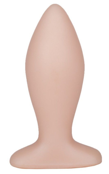 Телесная анальная пробка с широким основанием - 9 см. Телесная анальная пробка с широким основанием - 9 см.