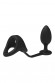 Черное эрекционное кольцо с анальной пробкой Cockstrap With Anal Plug