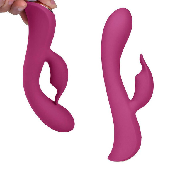 Бордовый вибромассажер-кролик 5 Silicone Bunny Love - 19,1 см. Бордовый вибромассажер-кролик 5 Silicone Bunny Love - 19,1 см.