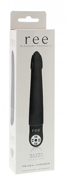 Чёрный вибратор Suzi - 15 см.