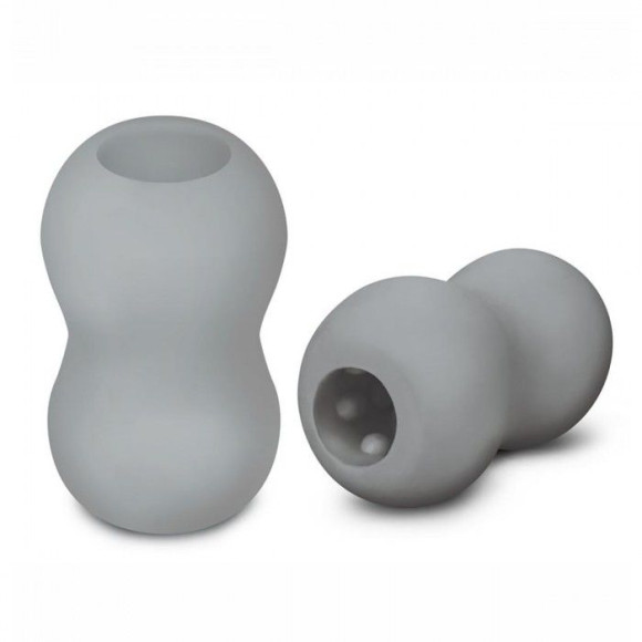 Серый двусторонний мастурбатор MINI DOUBLE BUBBLE Серый двусторонний мастурбатор MINI DOUBLE BUBBLE